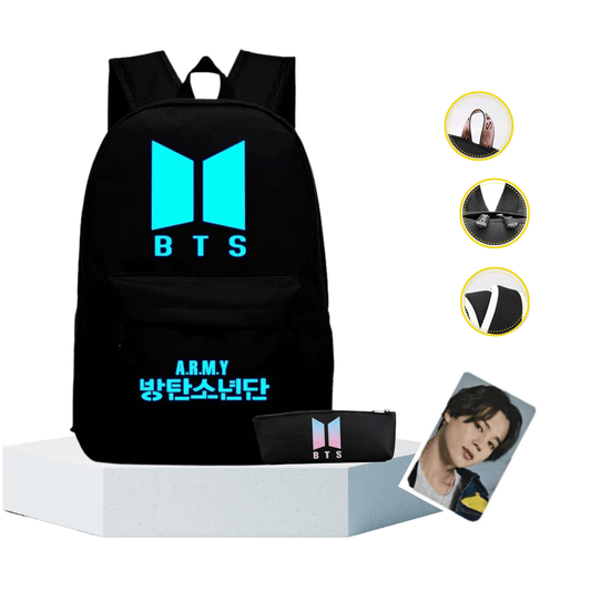 Mochila Luminosa BTS Negro